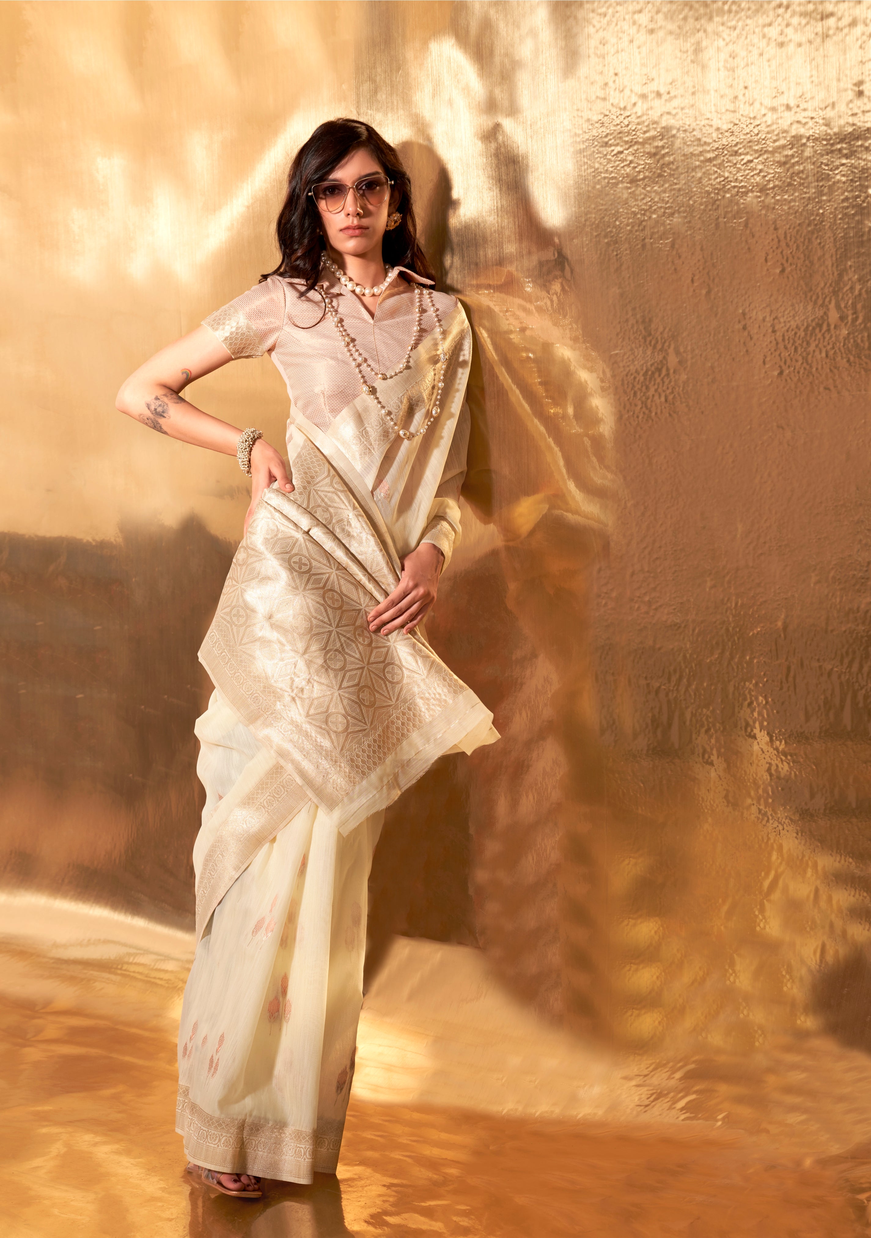 Solin Linen Ready To Wear Pocket Saree