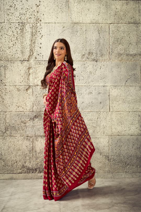 Iris Satin Crepe (A) Ready To Wear Pocket Saree