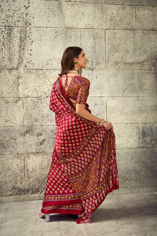 Iris Satin Crepe (A) Ready To Wear Pocket Saree