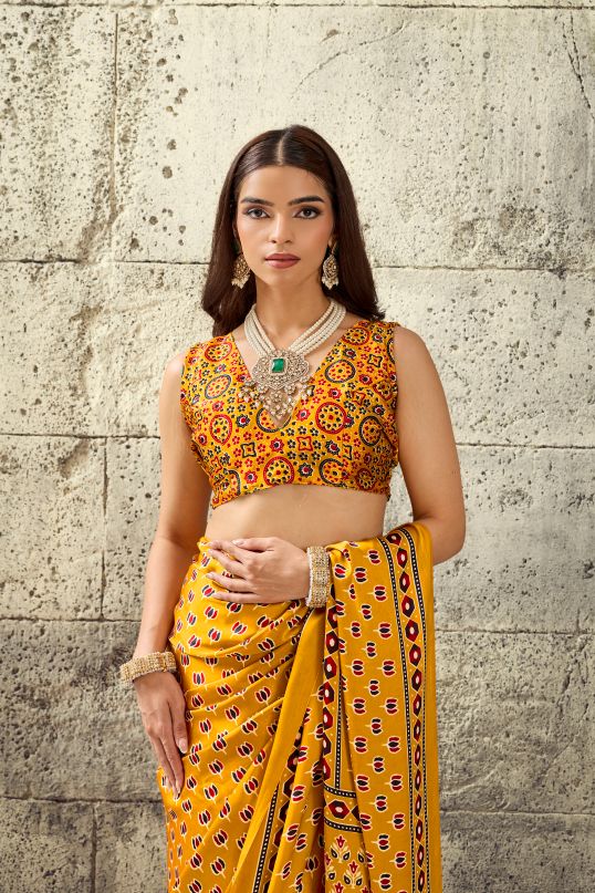 Iris Satin Crepe (B) Ready To Wear Pocket Saree