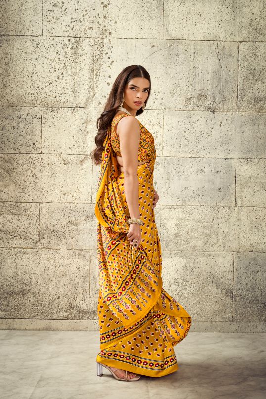 Iris Satin Crepe (B) Ready To Wear Pocket Saree