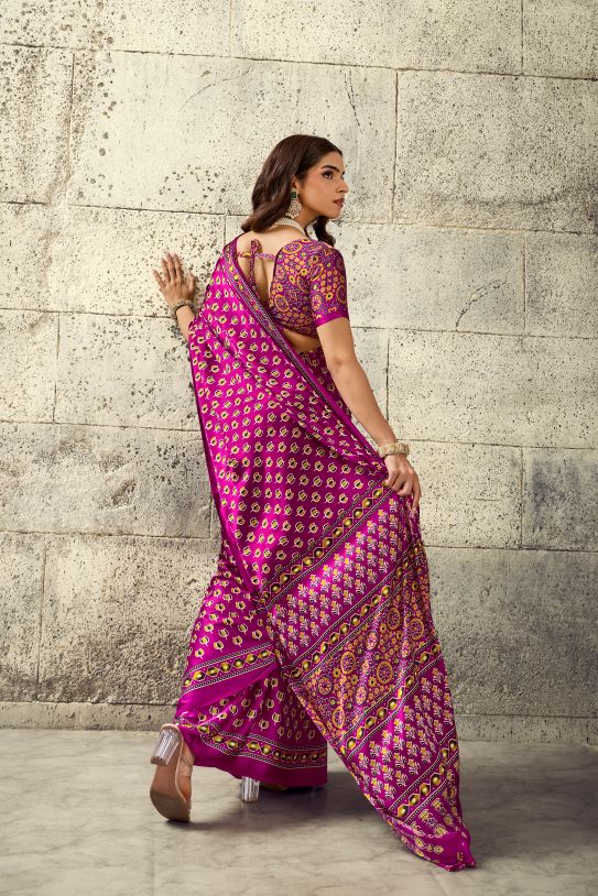 Iris Satin Crepe (D) Ready To Wear Pocket Saree