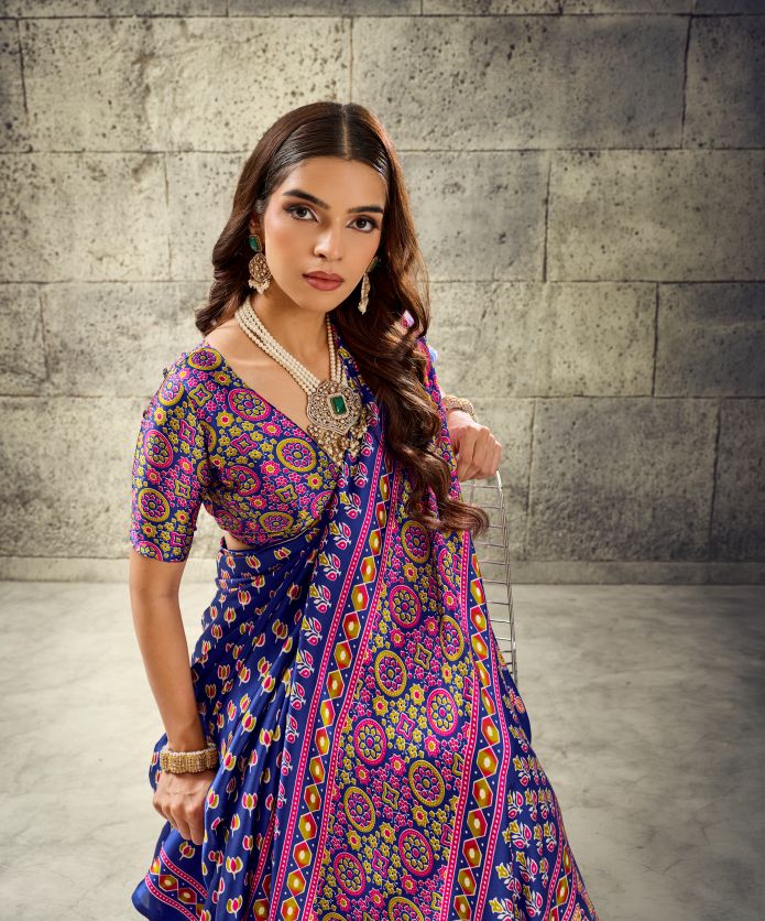 Iris Satin Crepe (F) Ready To Wear Pocket Saree