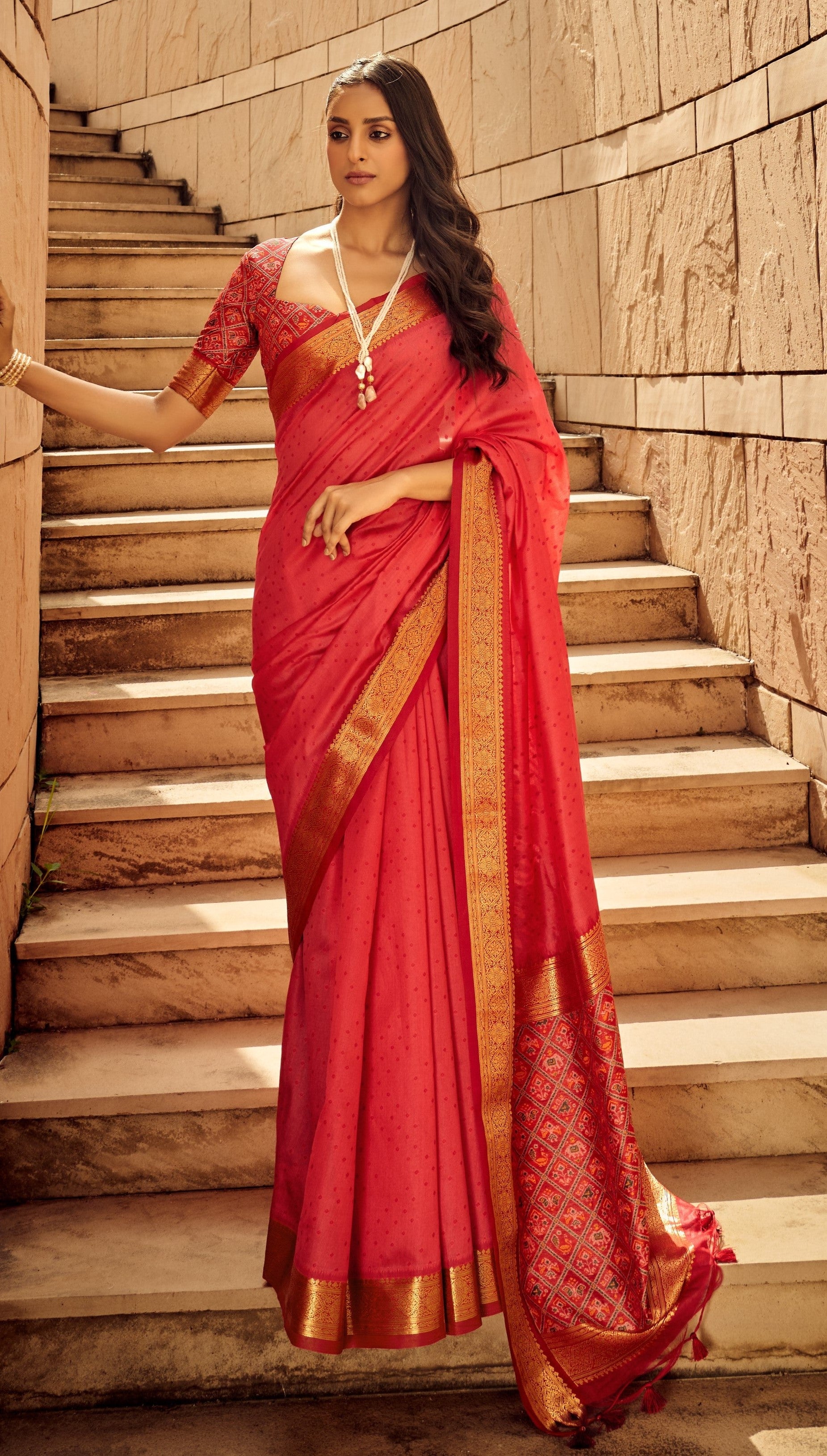 Manorita Narachi Silk Ready To Wear Pocket Saree