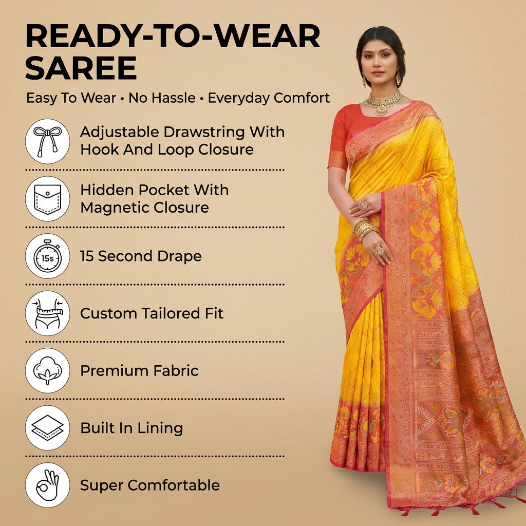 Iris Radiance Silk (C) Ready To Wear Pocket saree