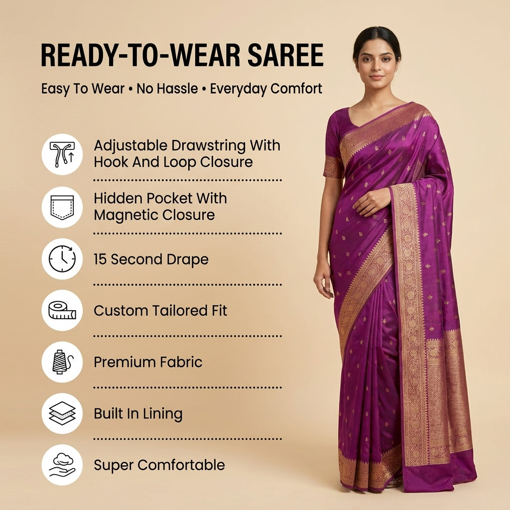 Alankrita Powerloom Paithani Silk (C) Ready To Wear Pocket Saree