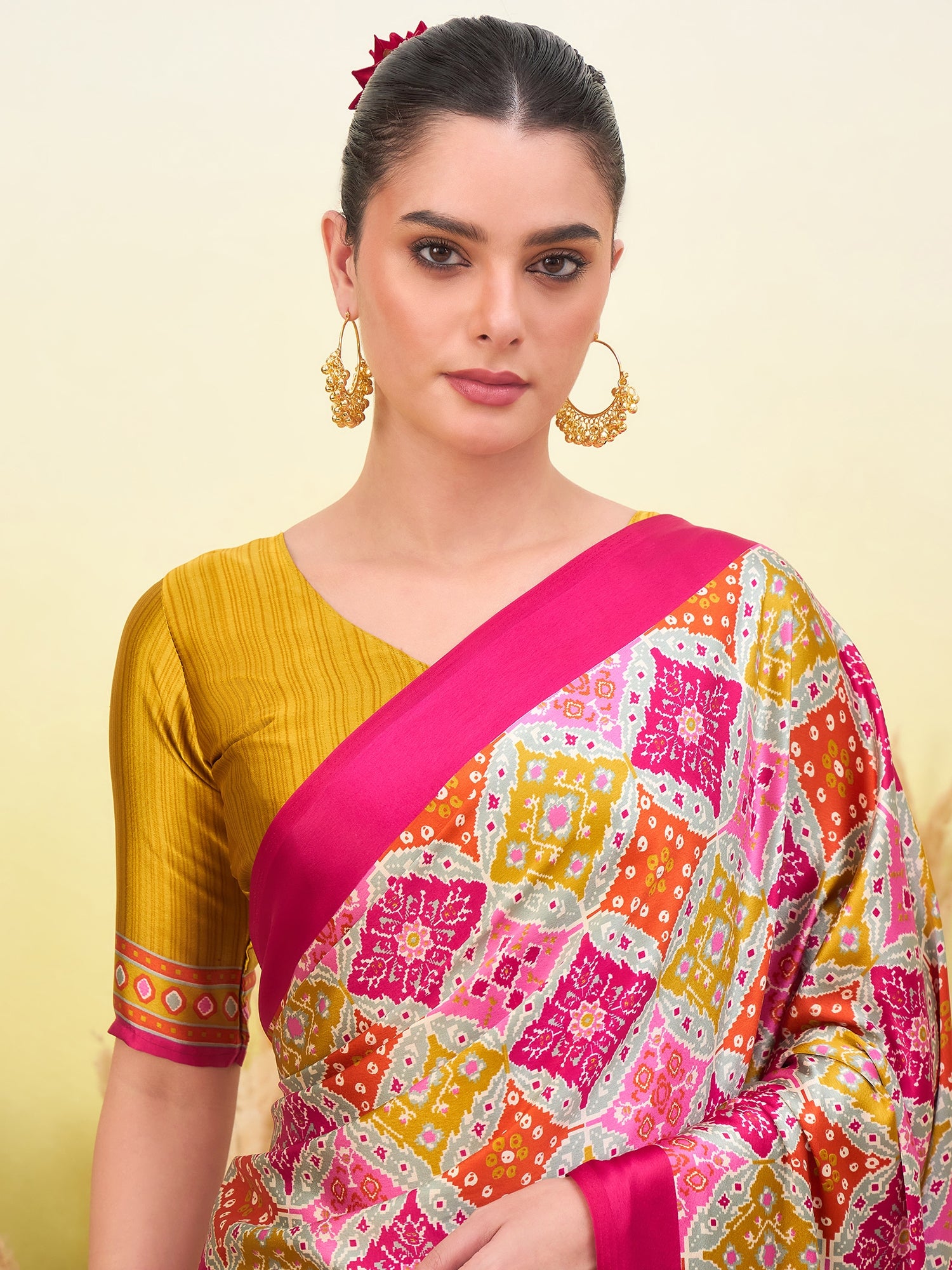Rangrez Semi Modal (Pink) Ready To Wear Pocket saree