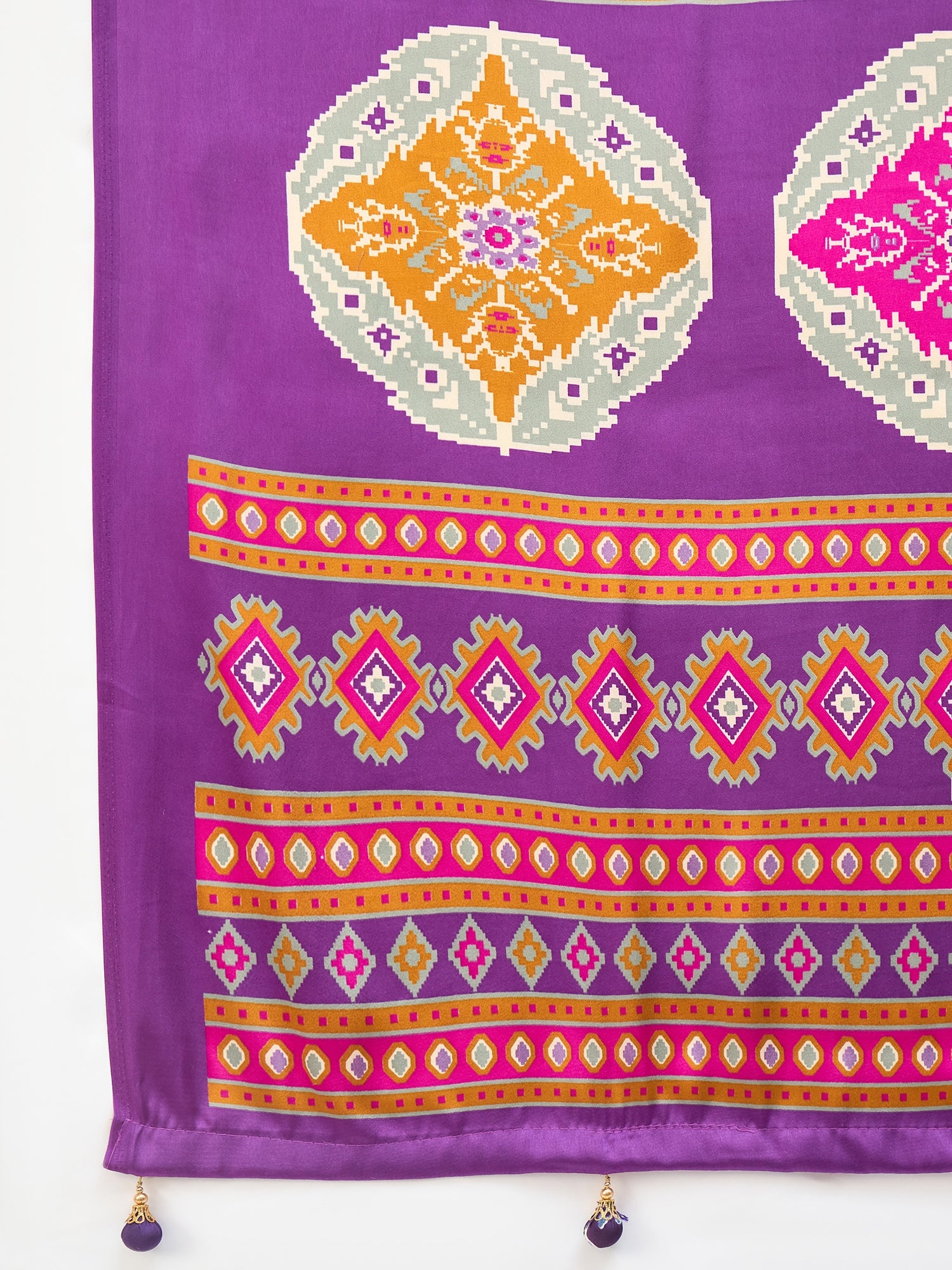 Rangrez Semi Modal (Purple) Ready To Wear Pocket Saree
