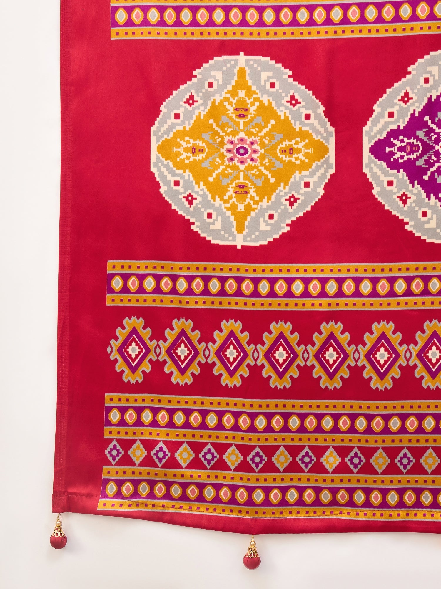 Rangrez Semi Modal (Red) Ready To Wear Pocket Saree