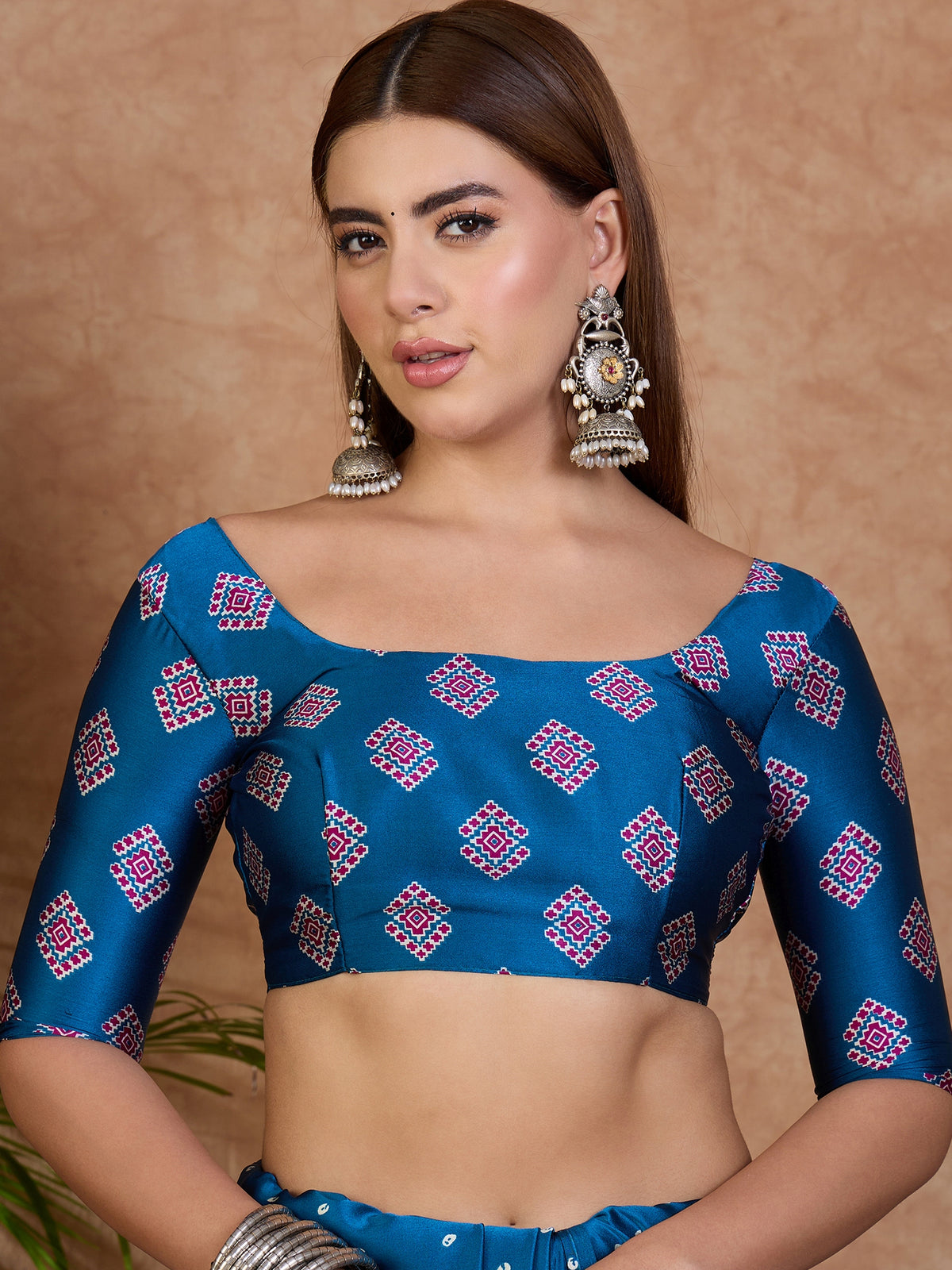 Iris Semi Modal Ready To Wear Pocket Saree | Blue