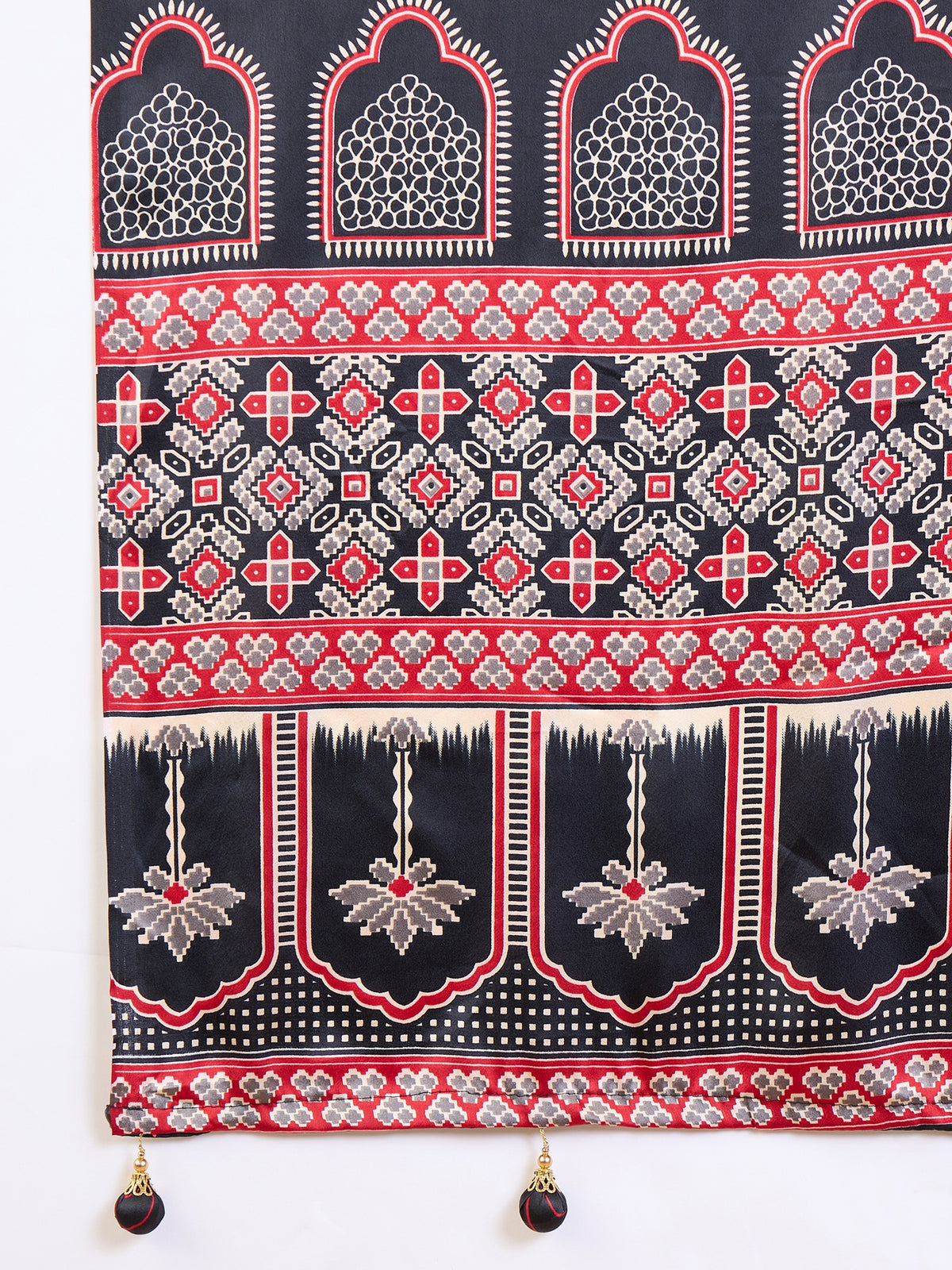 Iris Semi Modal Ready To Wear Pocket Saree | Red