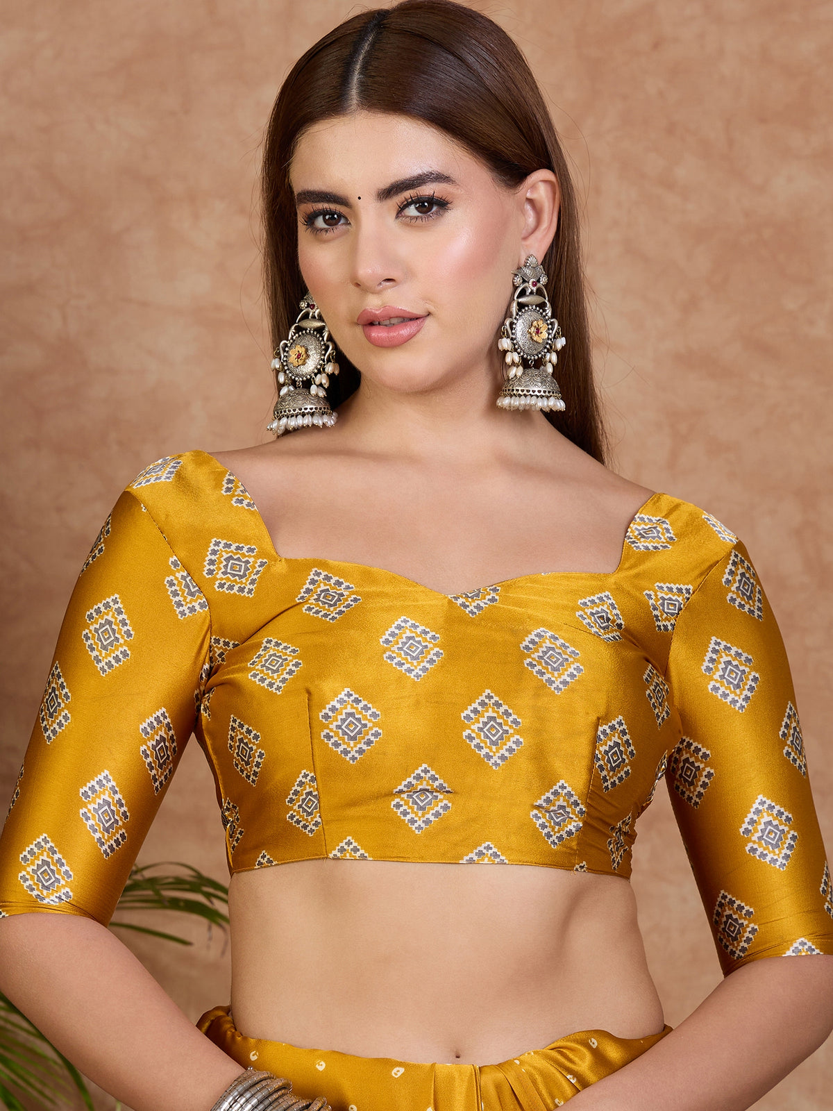 Iris Semi Modal Ready To Wear pocket Saree | Yellow