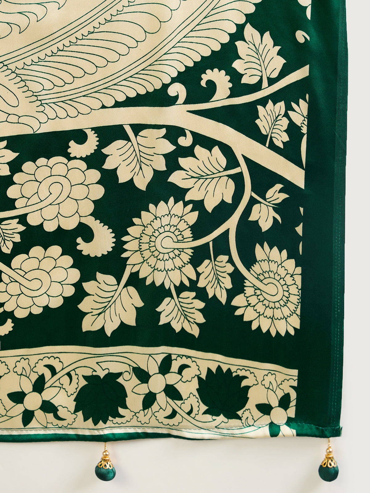 Suvarna Semi Modal Ready To Wear Pocket Saree | Green