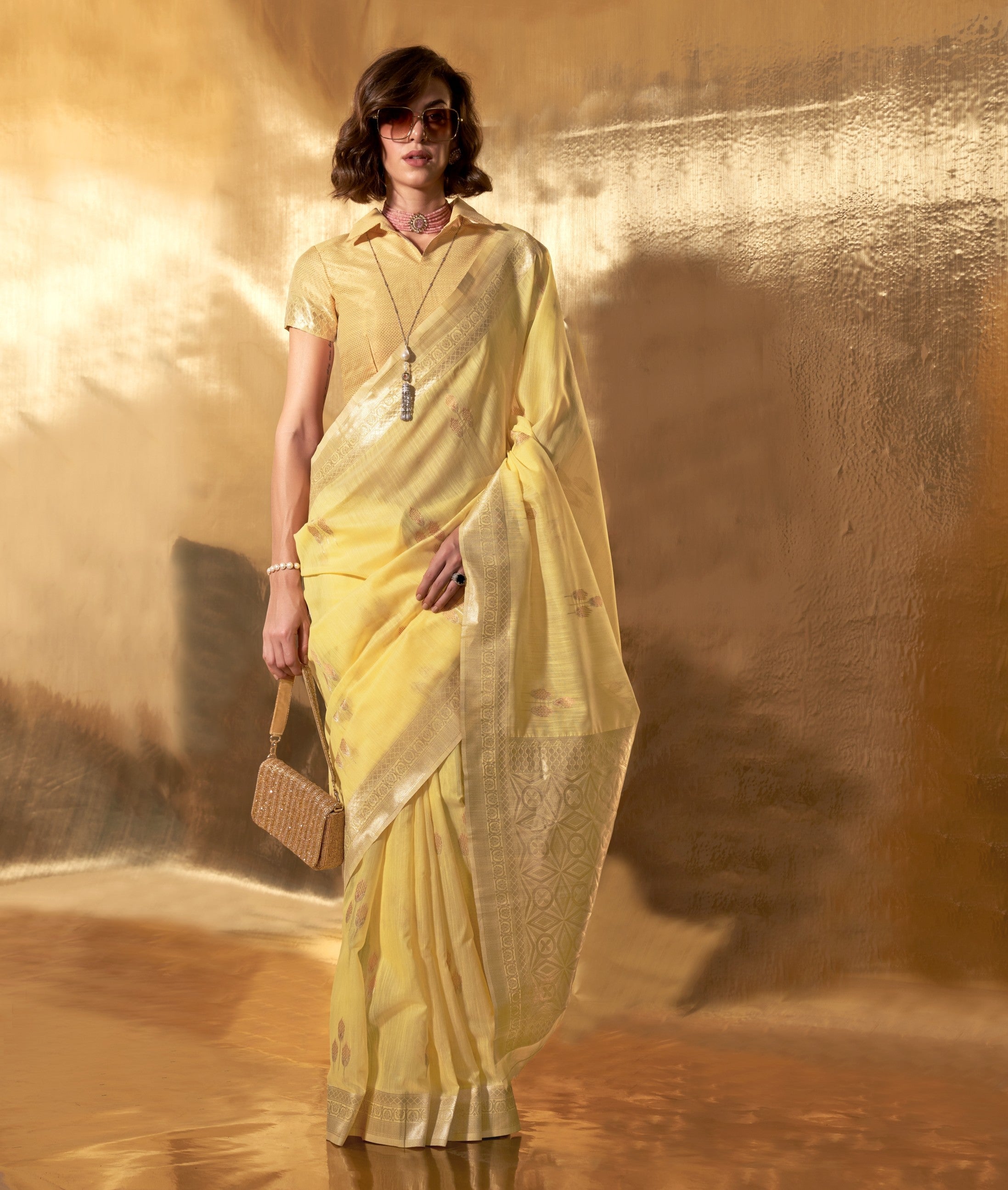 Nivaasa Linen Ready To Wear Pocket Saree