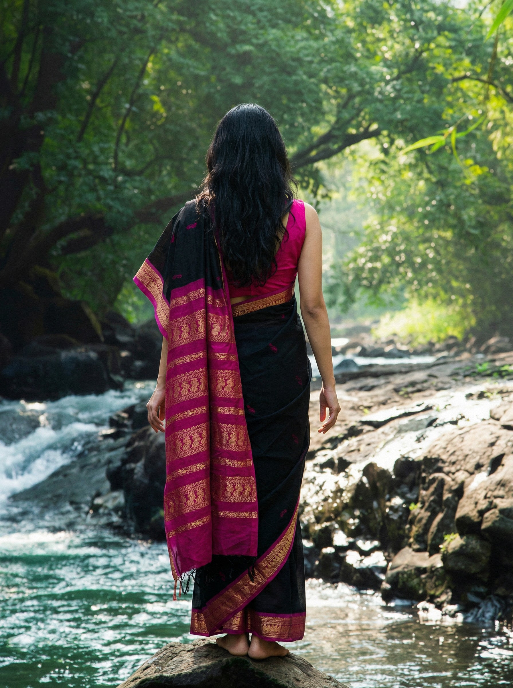 Zayna Weave Cotton Ready To Wear Pocket Saree