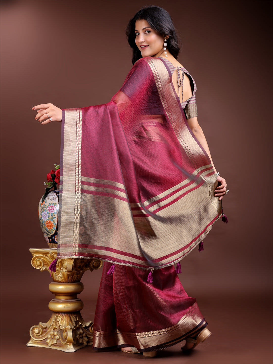 Sheer Breeze Organza (A) Ready To Wear Pocket Saree