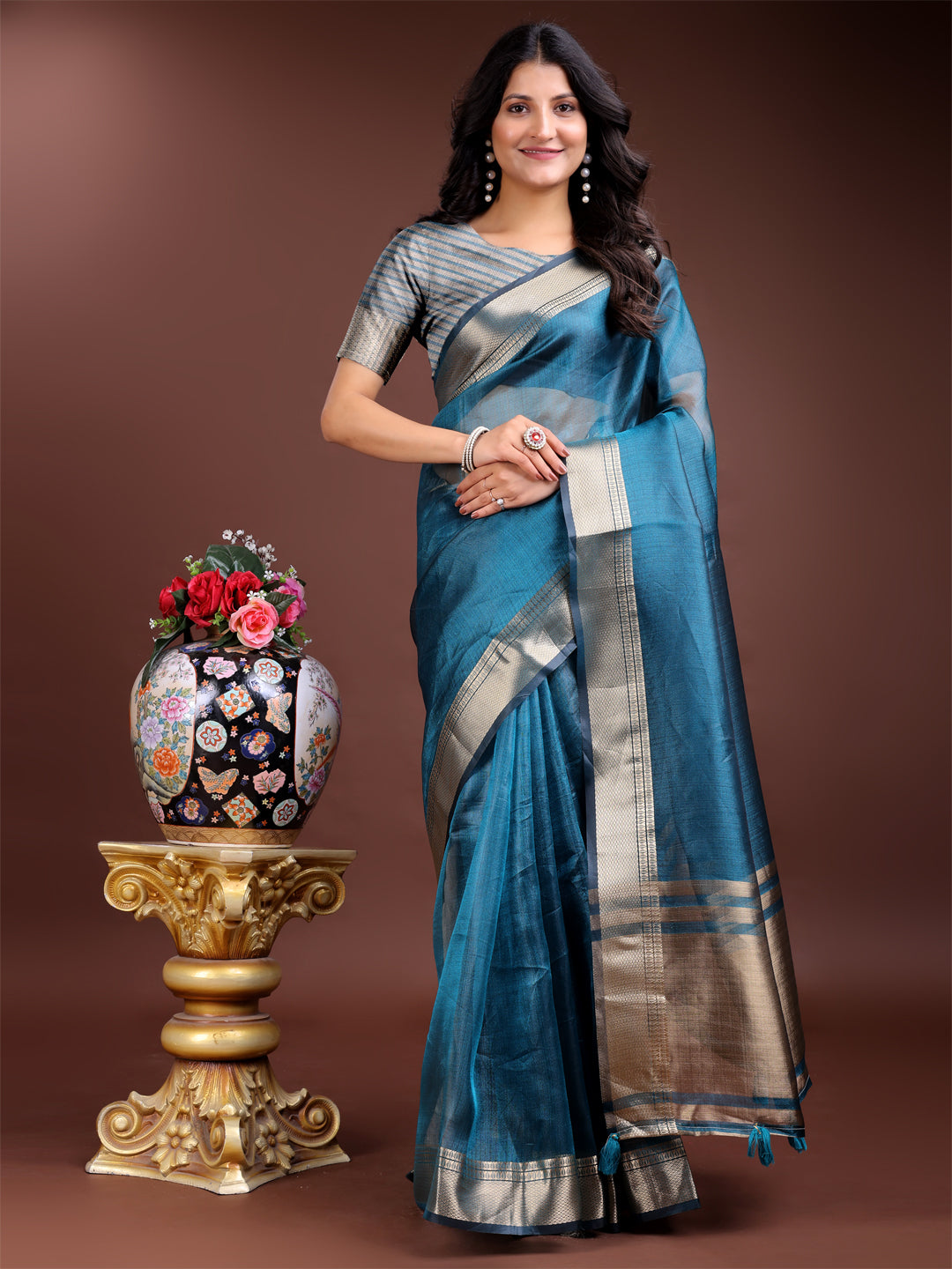 Sheer Breeze Organza (C) Ready To Wear Pocket Saree
