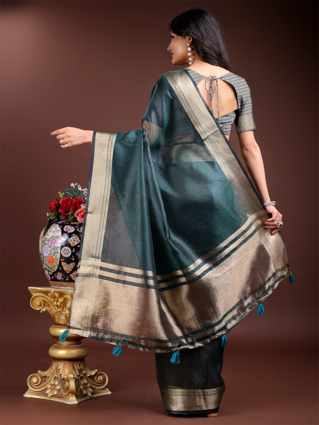Sheer Breeze Organza (B) Ready To Wear Pocket Saree