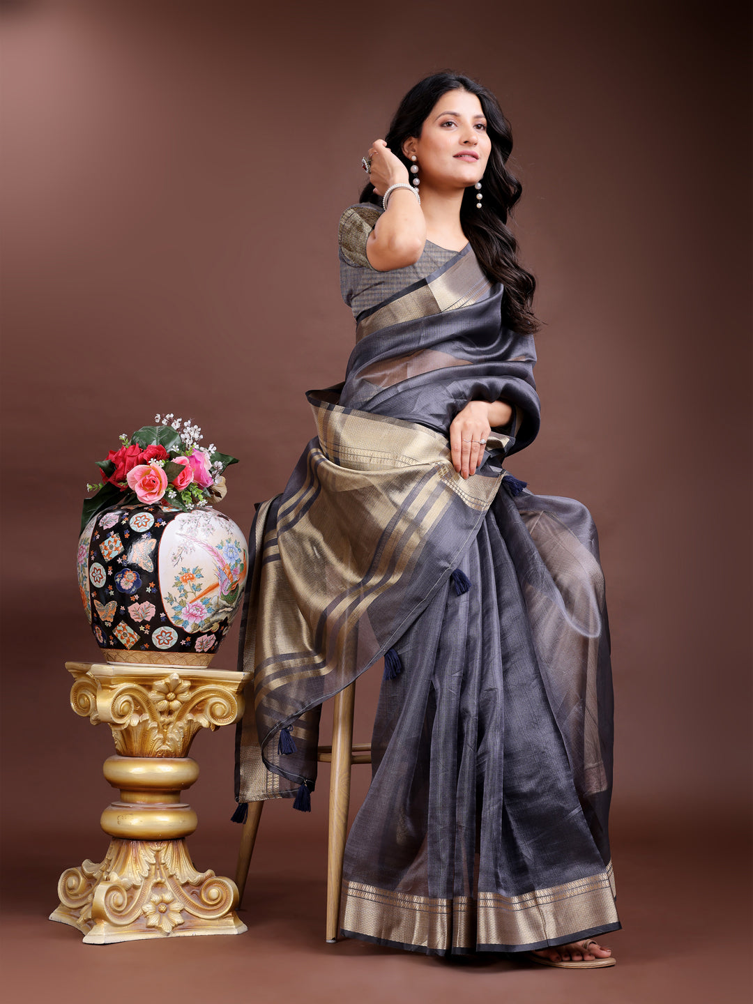 Sheer Breeze Organza (E) Ready To Wear Pocket Saree