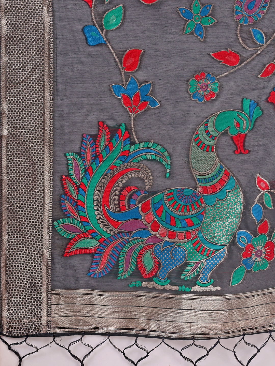 Mayurika Linen Cotton (Black) Ready To Wear Pocket Saree