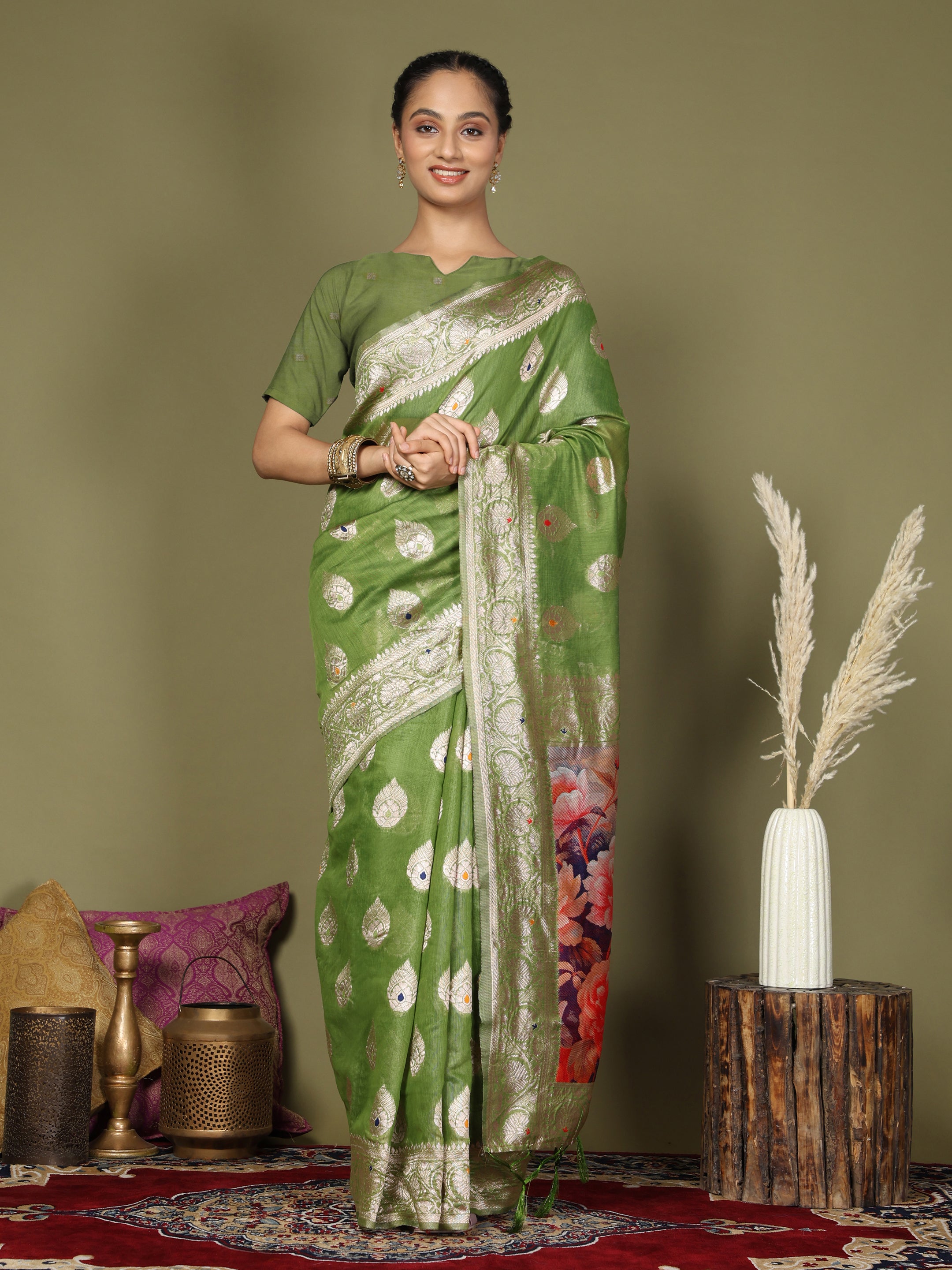 Florenza Linen Cotton (A) Ready To Wear Pocket Saree