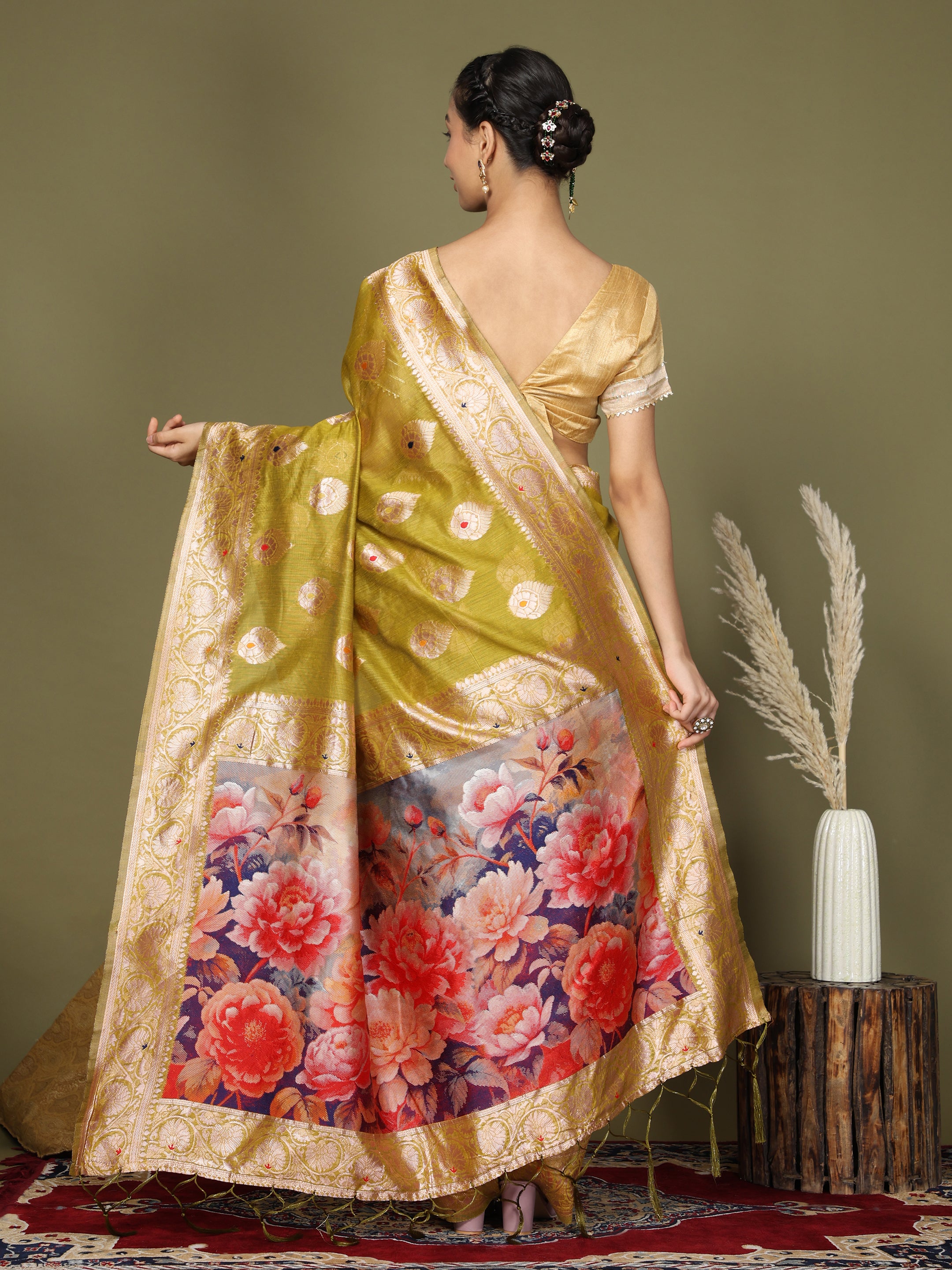 Florenza Linen Cotton (E) Ready To Wear Pocket Saree