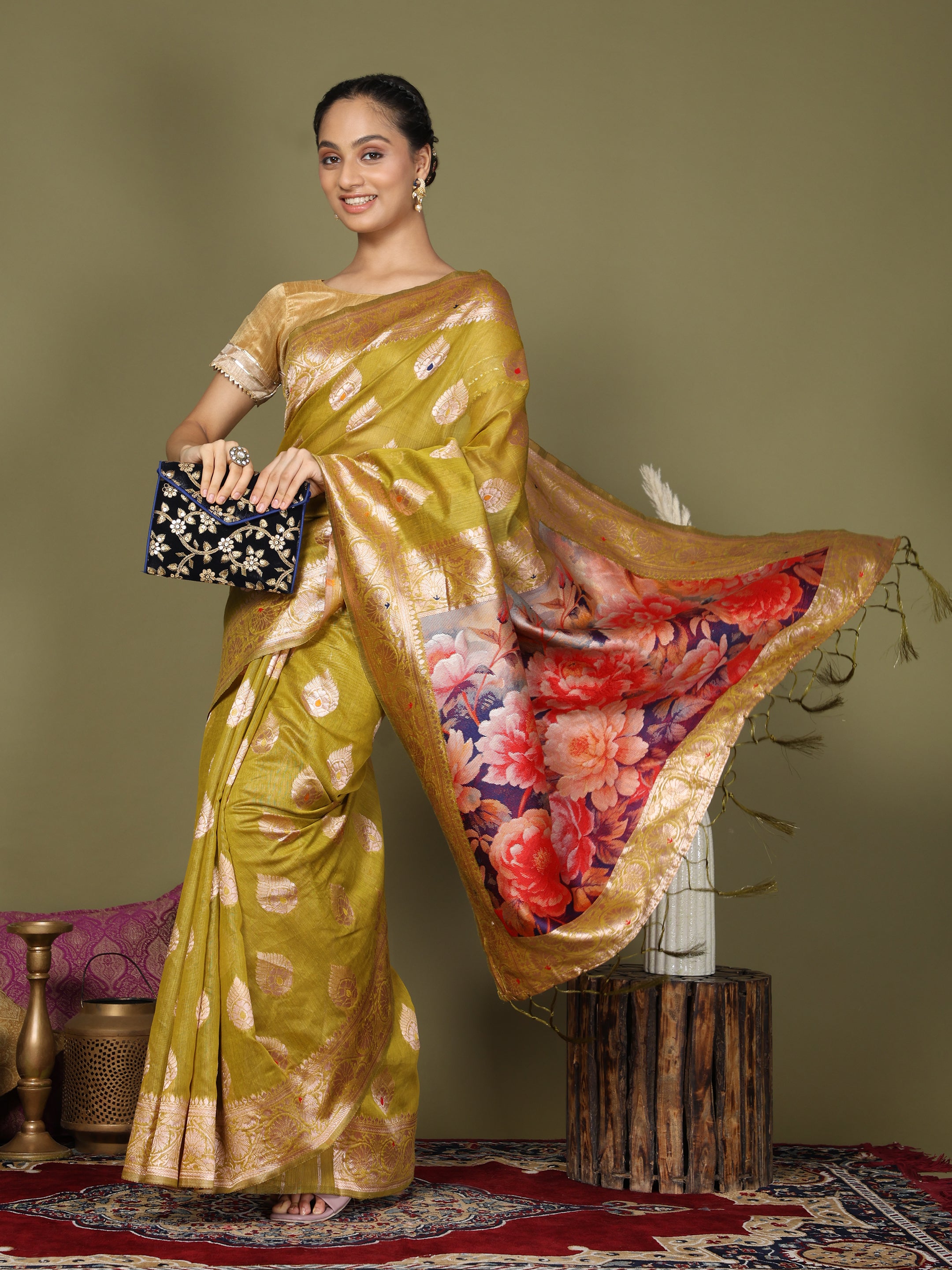 Florenza Linen Cotton (E) Ready To Wear Pocket Saree