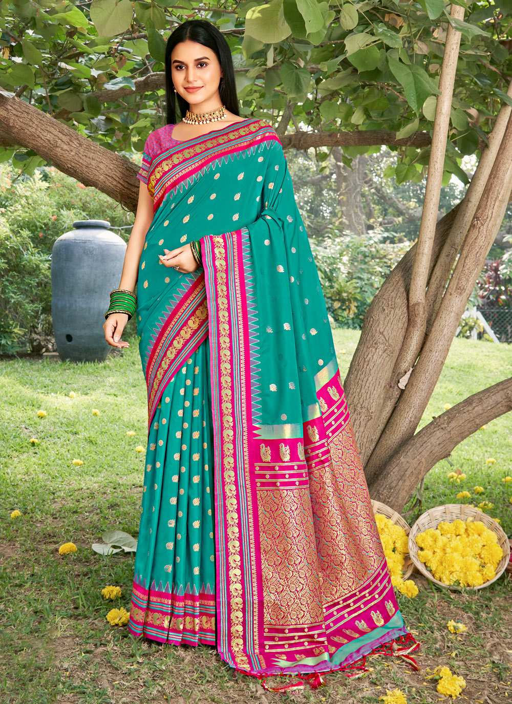 Saaj Silk (F) Ready To Wear Pocket Saree