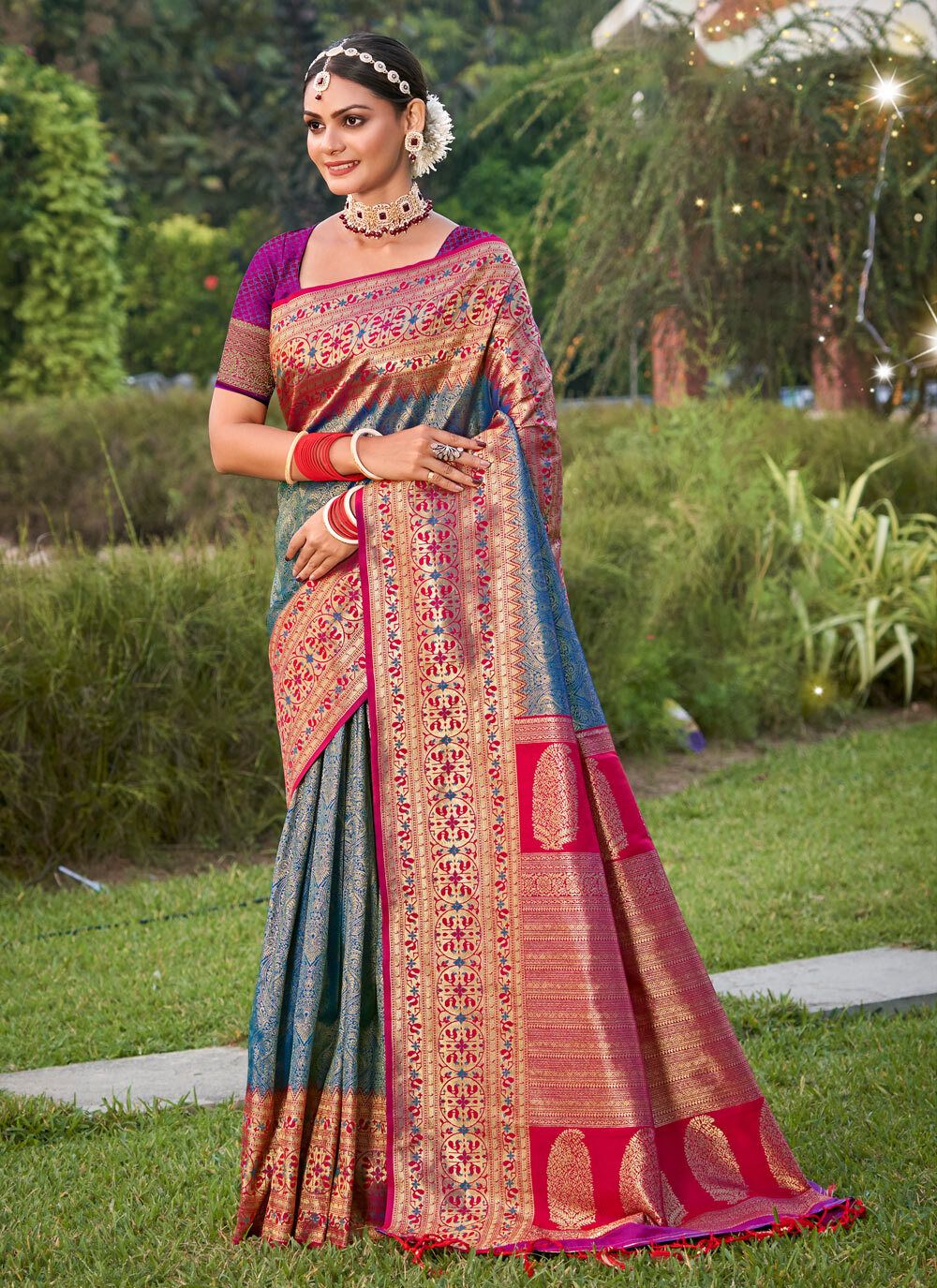 Golden Hour Banarasi Silk (A) Ready To Wear Pocket Saree