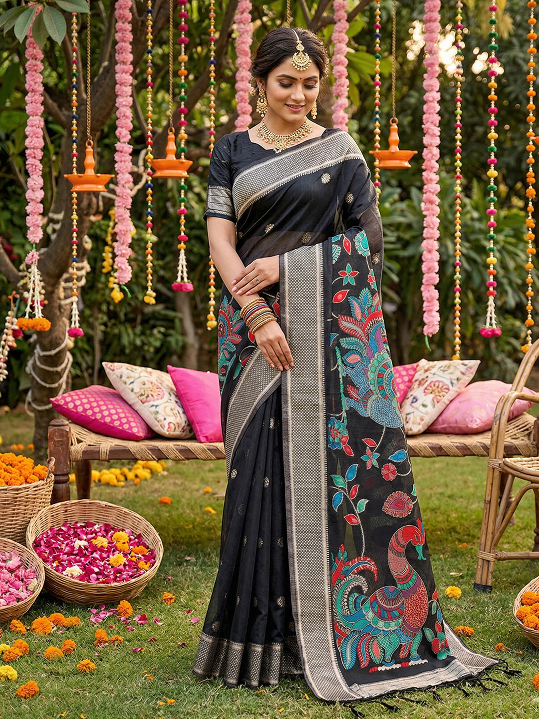 Mayurika Linen Cotton (A) Ready To Wear Pocket Saree