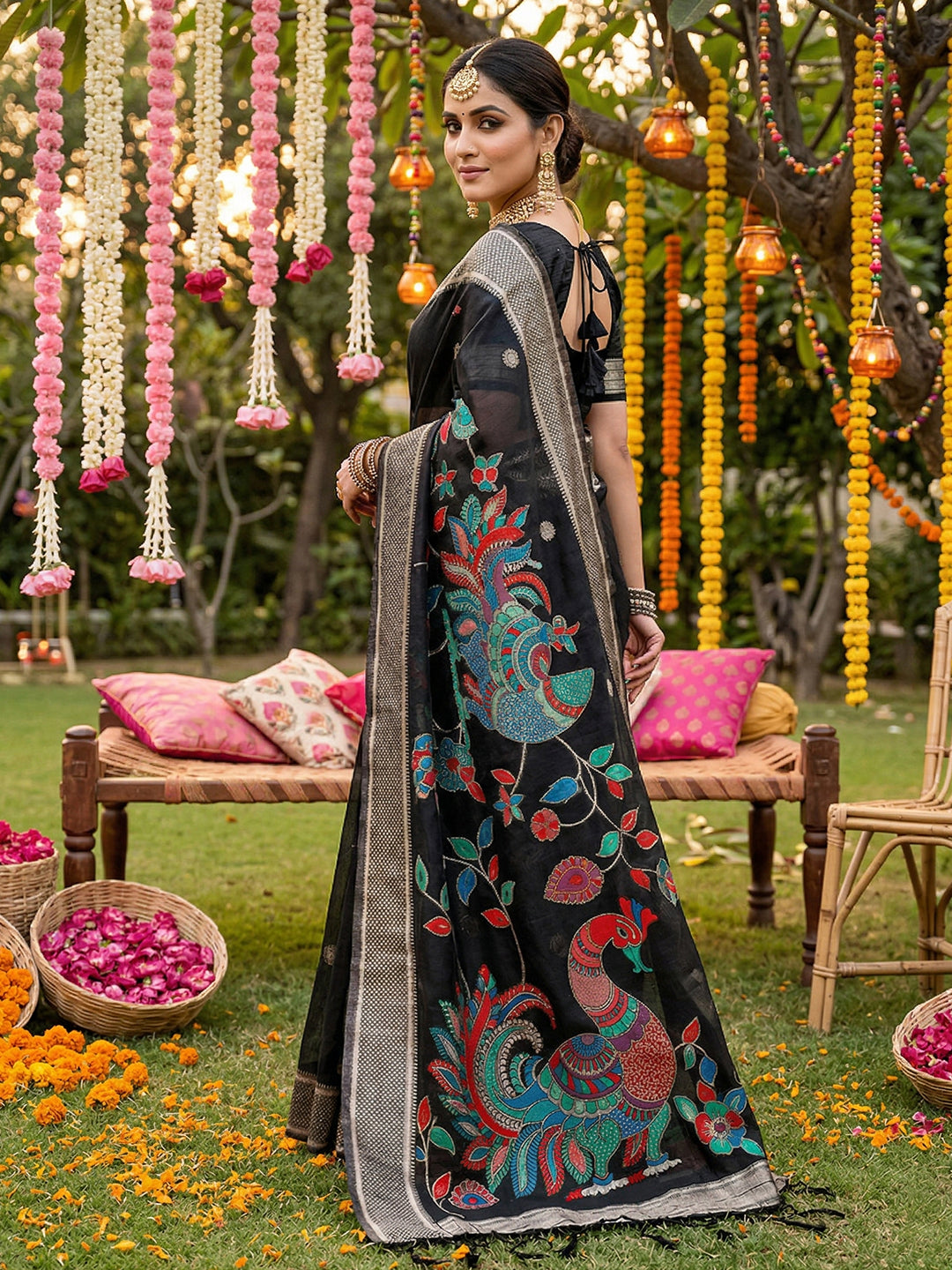 Mayurika Linen Cotton (A) Ready To Wear Pocket Saree