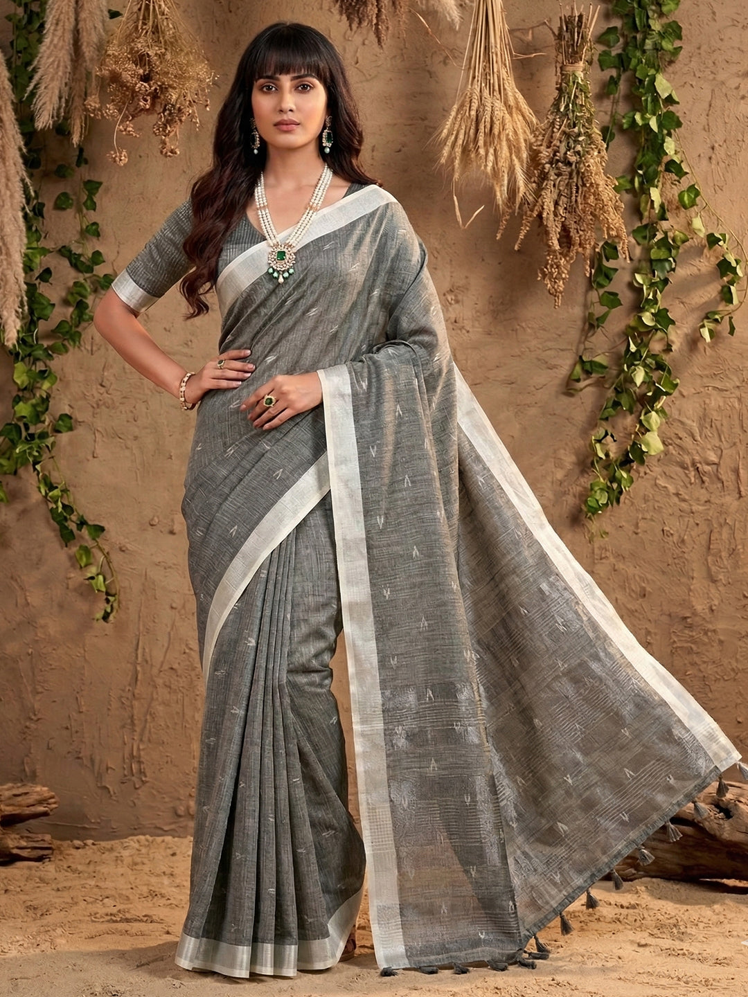 Drapedew Linen Cotton (D) Ready To Wear Pocket Saree