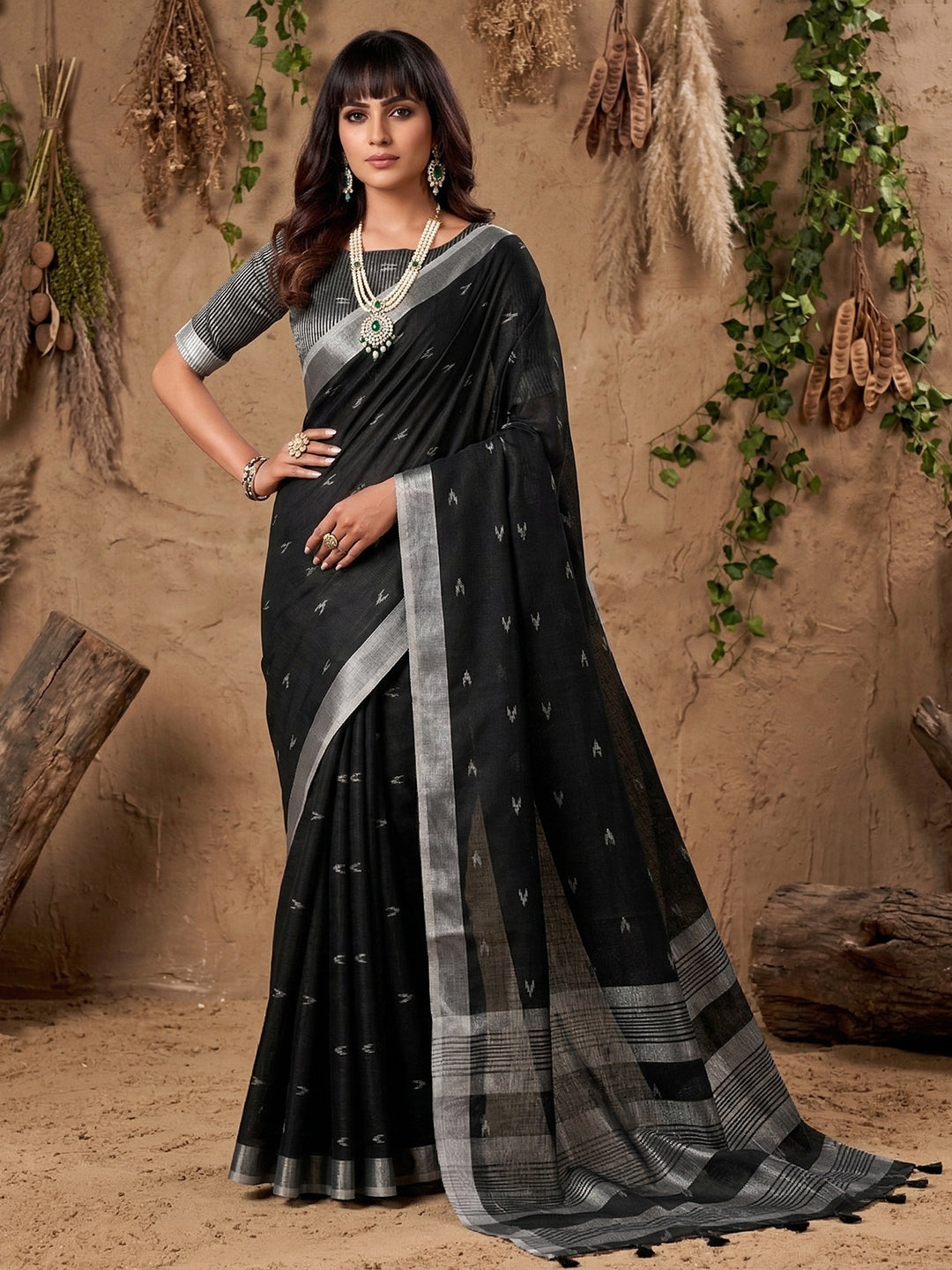 Drapedew Linen Cotton (B) Ready To Wear Pocket Saree