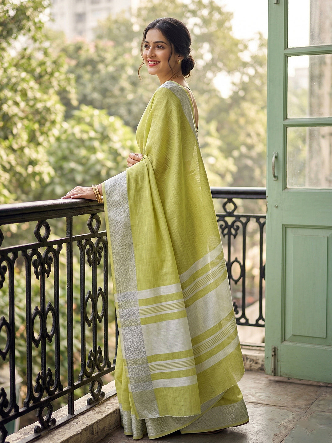 Subtle Charm Linen (D) Ready To Wear Pocket Saree
