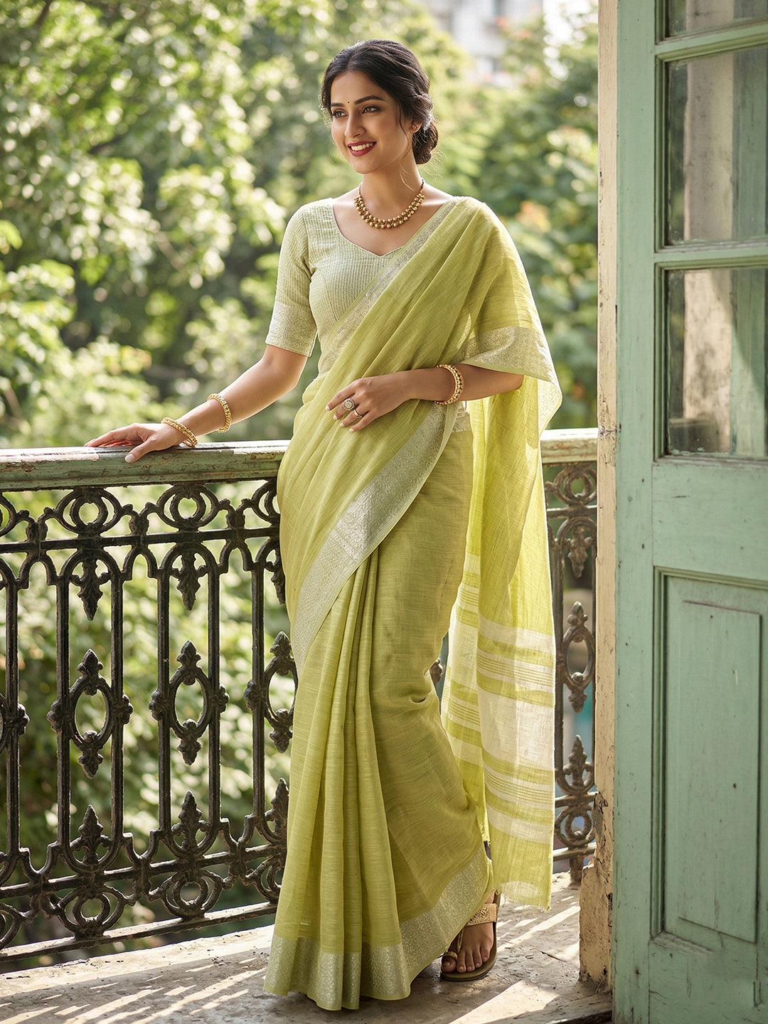 Subtle Charm Linen (D) Ready To Wear Pocket Saree