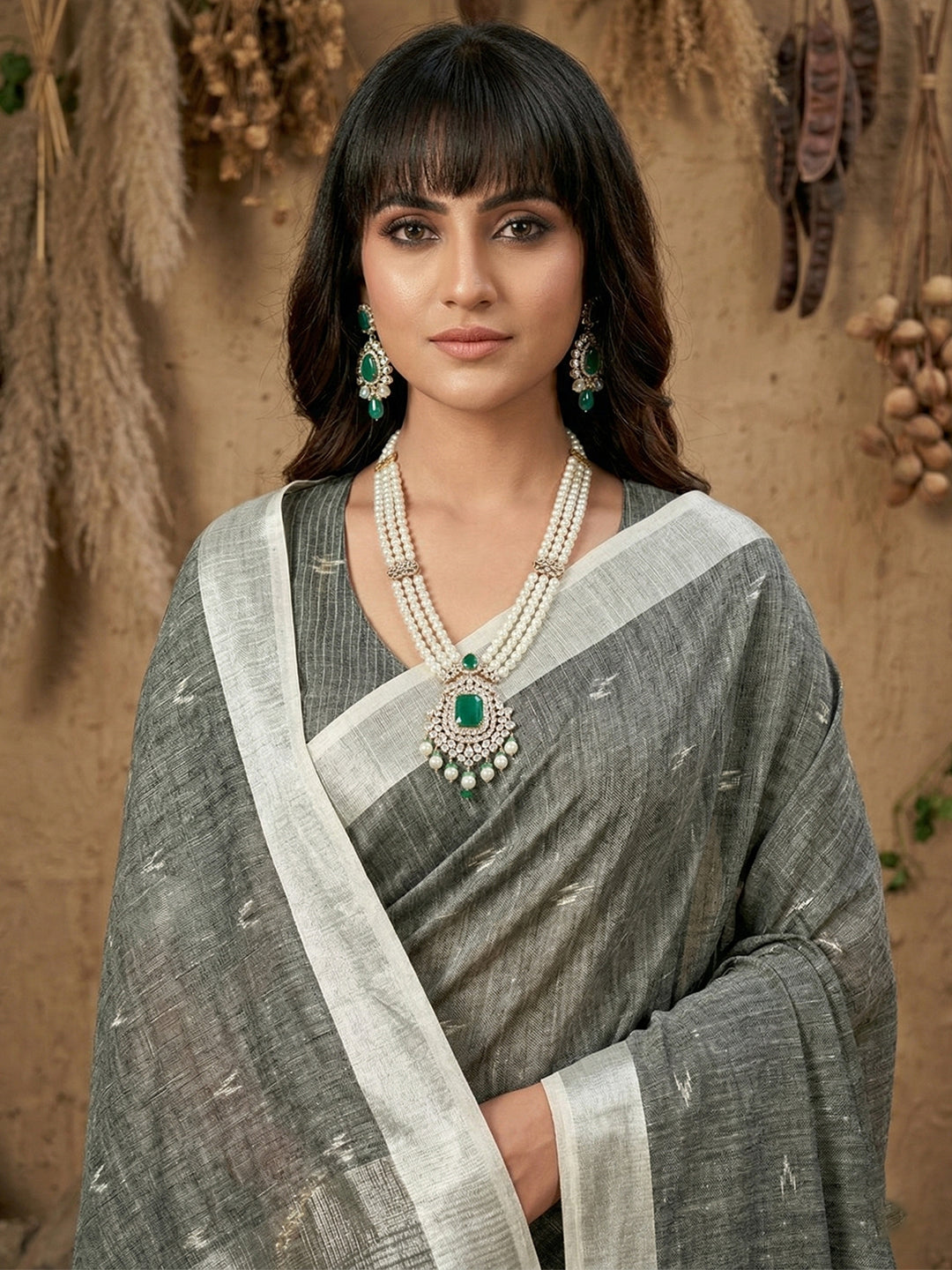 Drapedew Linen Cotton (D) Ready To Wear Pocket Saree