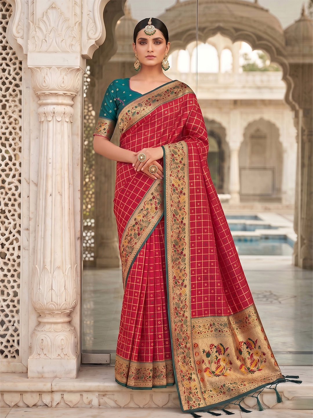 Rajsi Powerloom Paithani Silk (B) Ready To Wear Pocket Saree