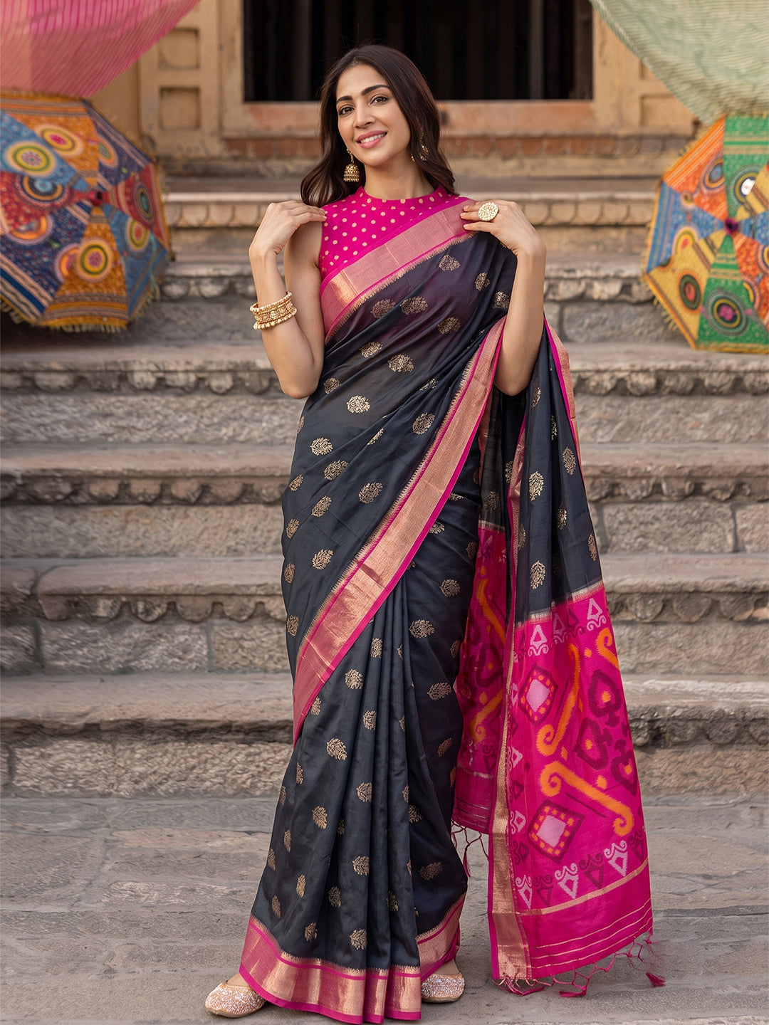 Blush Royale Silk (H) Ready To Wear Pocket Saree