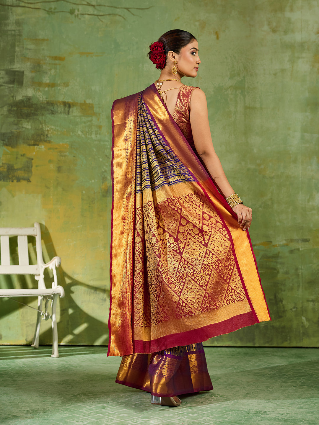 Nyra Silk Ready To Wear Pocket Saree | Royal Blue