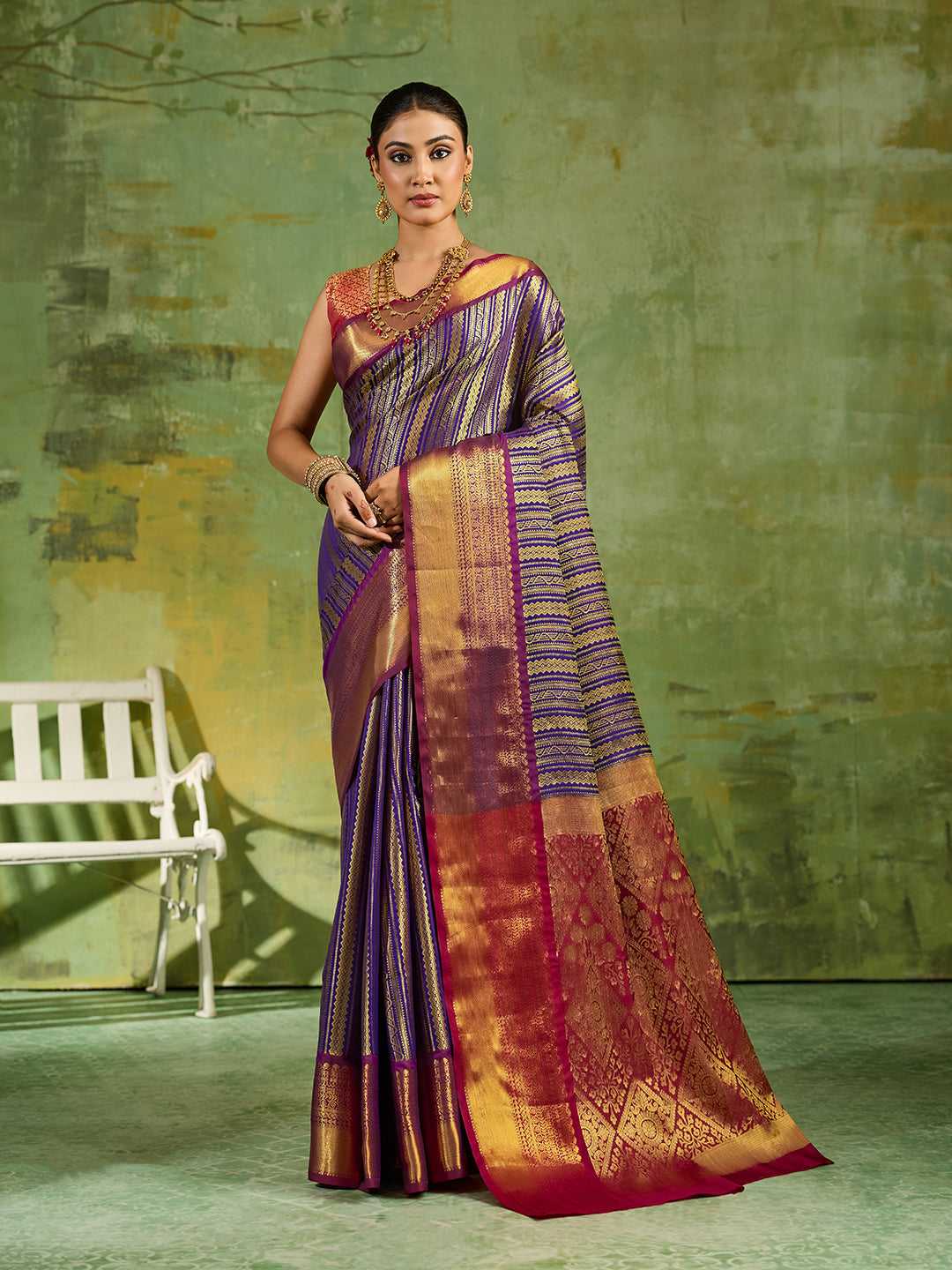 Nyra Silk Ready To Wear Pocket Saree | Royal Blue
