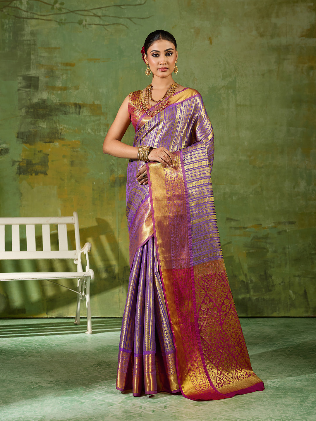 Nyra Silk Ready To Wear Pocket Saree | Lavender
