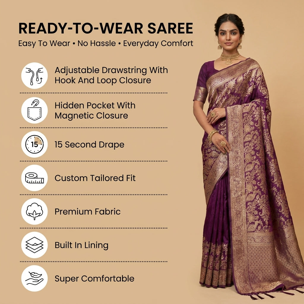 Spotlight Silk (B) Ready To Wear Pocket Saree