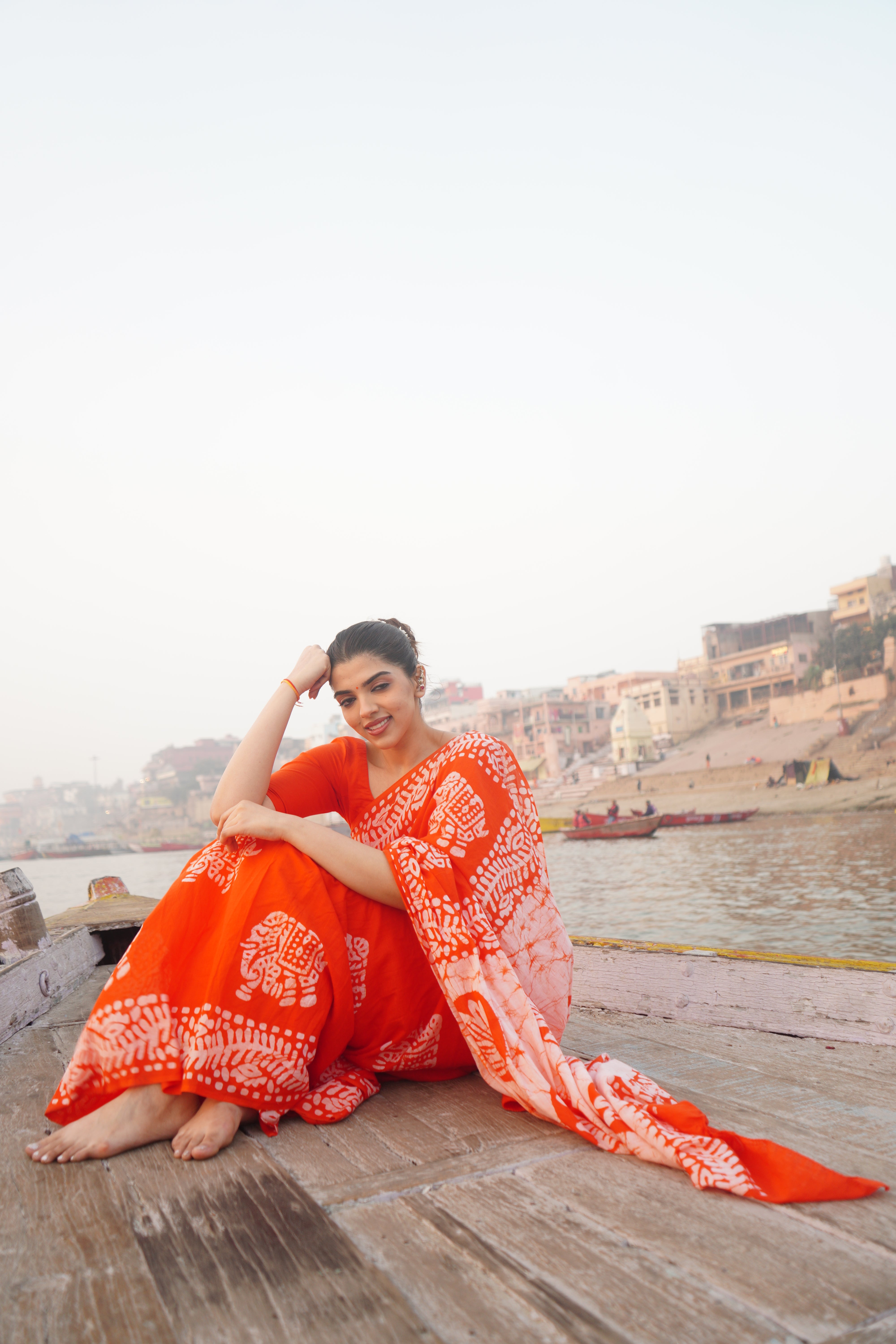Safari Trail Mul Cotton Ready-To-Wear Pocket Saree