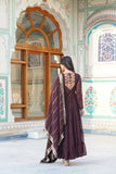 Brown Rang Raani Georgette Catonic Shade Fabric Gown