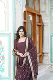 Brown Rang Raani Georgette Catonic Shade Fabric Gown