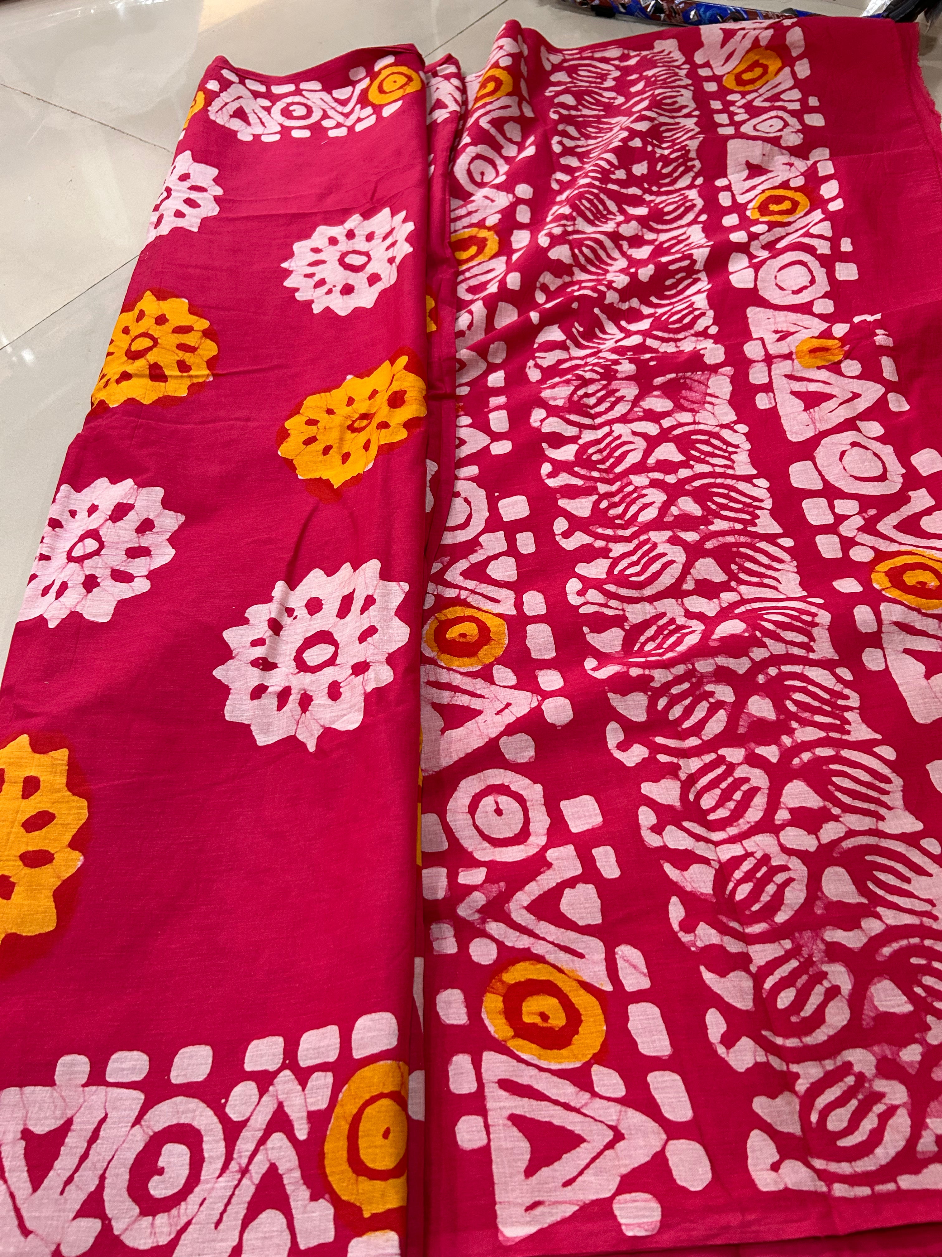 Pink Flora Mul Cotton Ready To Wear Pocket Saree