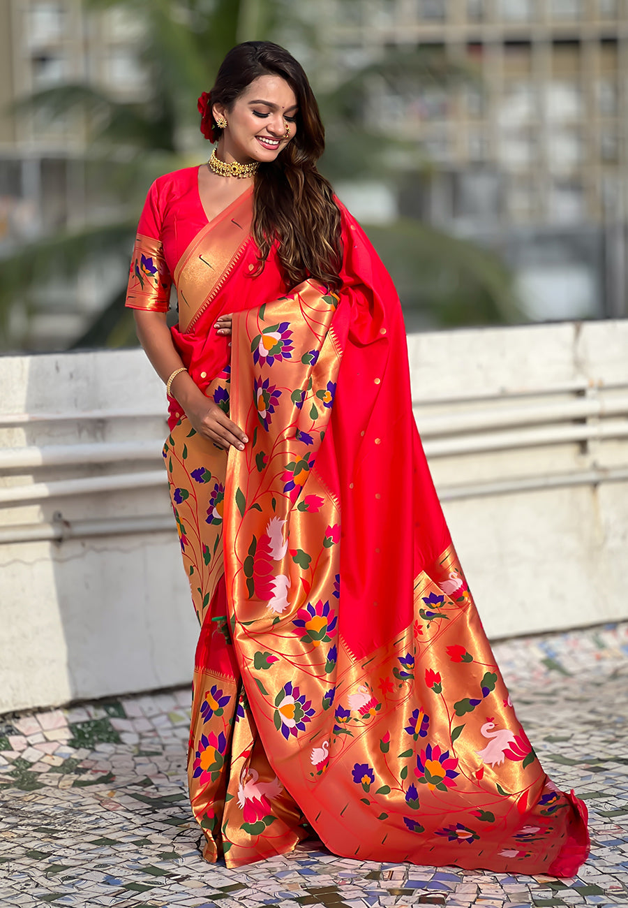 Utsav Umang Powerloom Paithani Silk Ready To Wear Pocket Saree