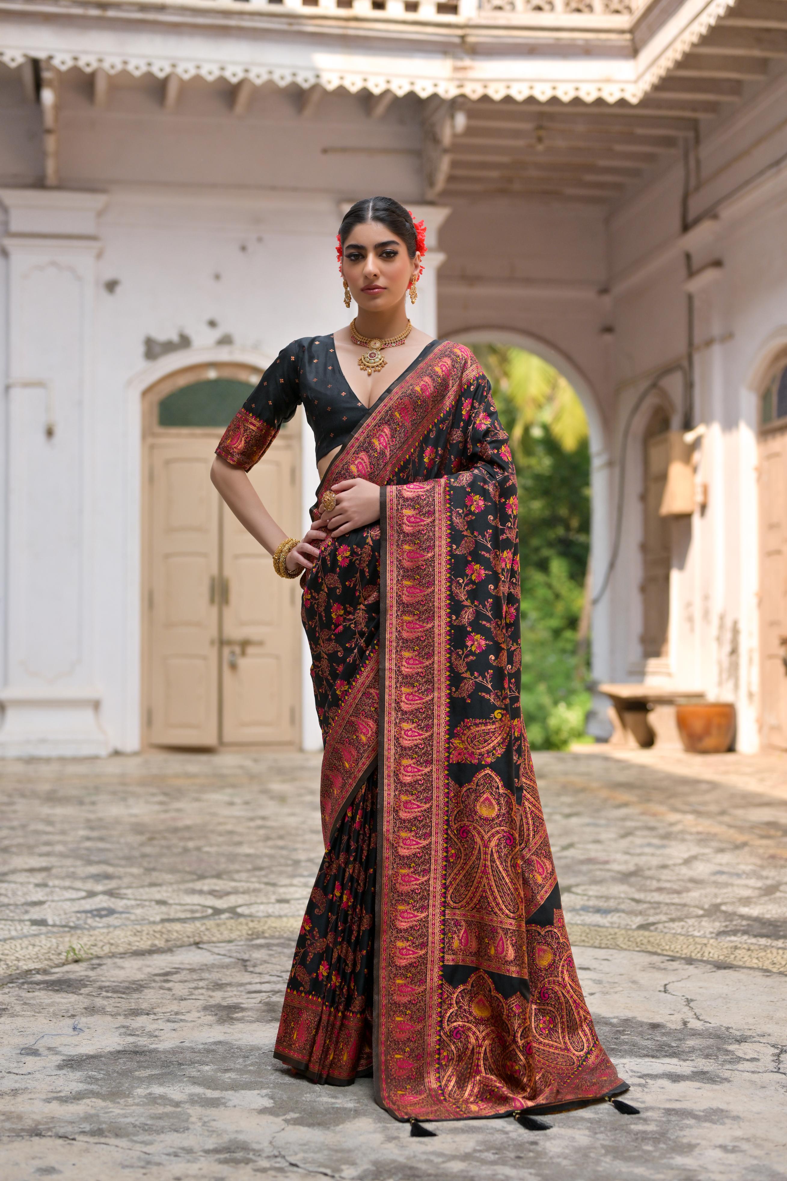 Gulnaar Poweloom Silk (A) Ready To Wear Pocket Saree