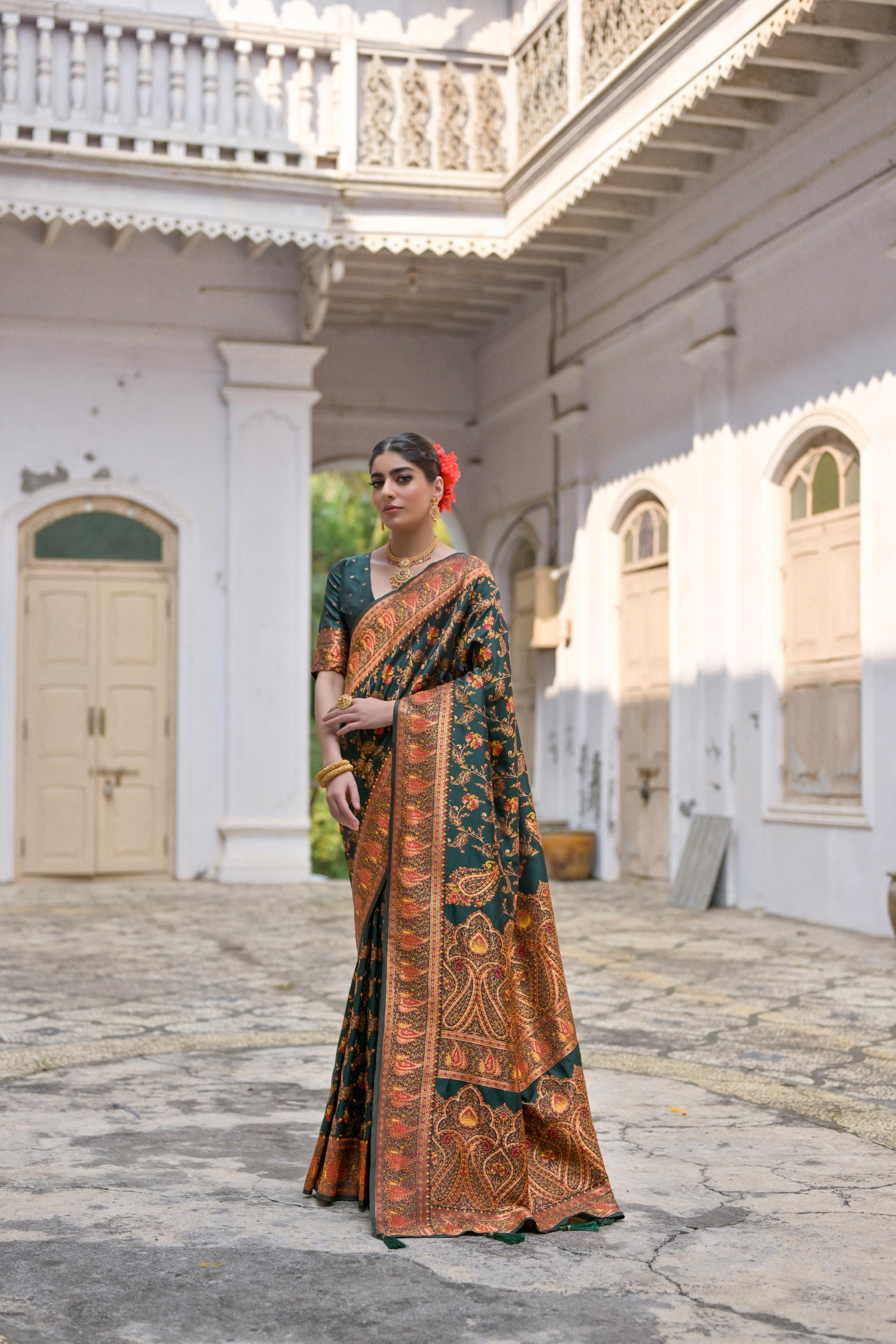 Gulnaar Poweloom Silk (B) Ready To Wear Pocket Saree