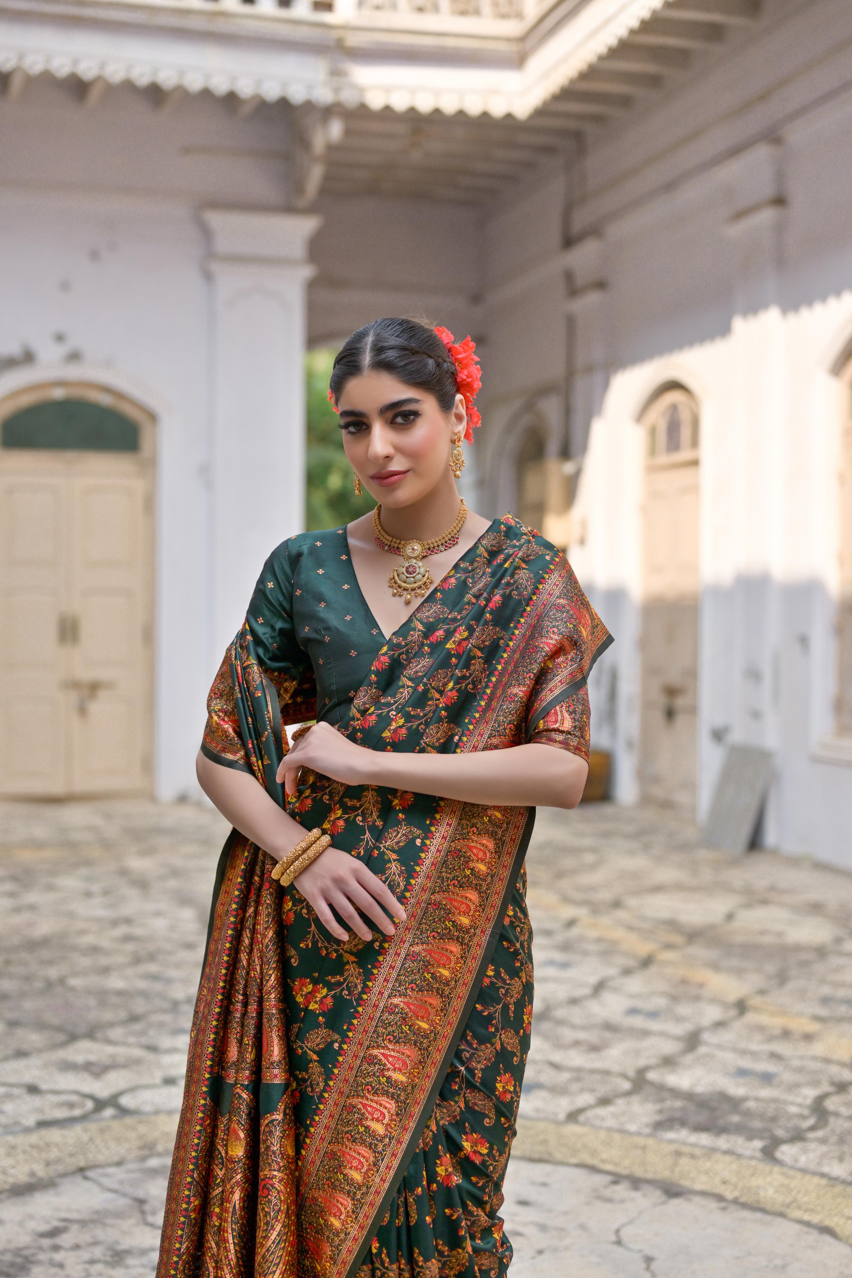 Gulnaar Poweloom Silk (B) Ready To Wear Pocket Saree